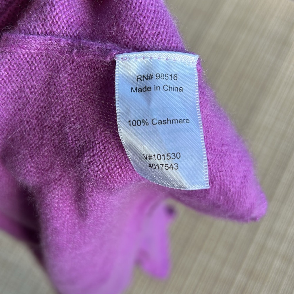 Coldwater Creek Purple Lilac Cap Sleeve Cashmere Sweater, Size large - Picture 5 of 6